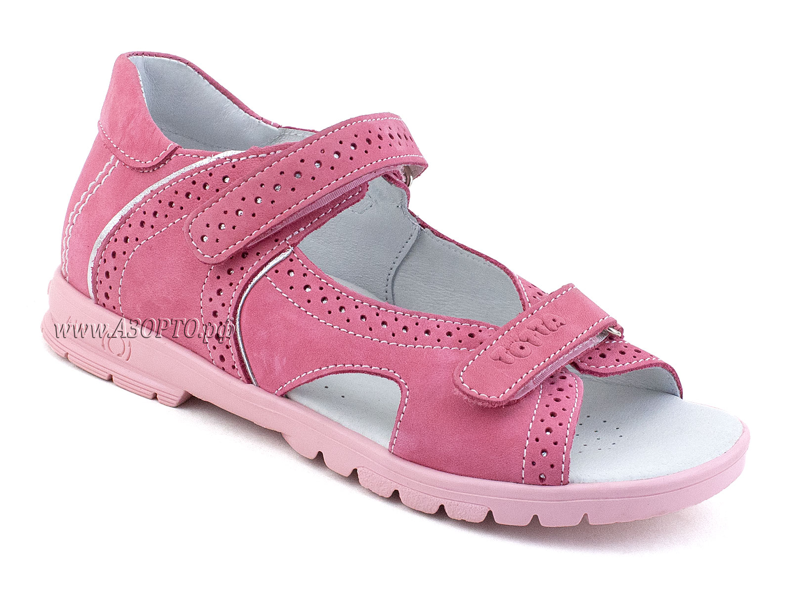 10216-87,022 Тотто (Totto), сандалии детские открытые ортопедические профилактические, нубук, розовый.