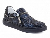 295-114(31-36) Миниколор (Minicolor), туфли детские ортопедические профилактические, кожа, синий крокодил в Мурманске