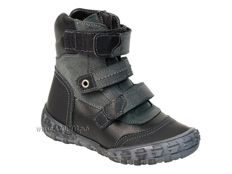 210-21,1,52Б Тотто (Totto), ботинки демисезонные утепленные, байка, черный, кожа, нубук.