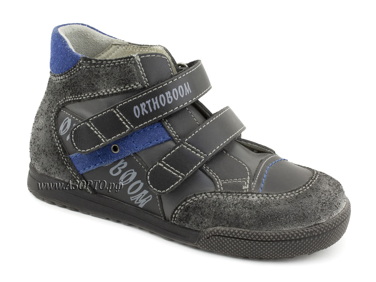 37474-16 Ортобум (Orthoboom), ботинки детские ортопедические, демисезонные не утепленные, кожа, черный