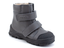 3381-721 Тотто (Totto), ботинки детские утепленные ортопедические профилактические, байка, кожа, серый в Мурманске