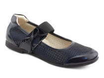 0015-500-0076 (37-40) Джойшуз (Djoyshoes), туфли Подростковые ортопедические профилактические, кожа перфорированная, темно-синий  в Мурманске