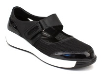 K231-R-GD-07-A (36-41) Кумфо (Kumfo) туфли для взрослых, текстиль, кожа, черный в Мурманске