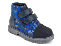 201-721 (26-30) Бос (Bos), ботинки детские утепленные профилактические, байка,  кожа,  синий, милитари в Мурманске