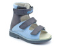 71497-1-03 Ортобум (Orthoboom), сандалии детские открытые ортопедические высокий берец, кожа, синий, голубой в Мурманске