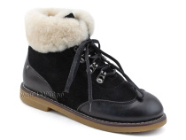 А44-071-2 Сурсил (Sursil-Ortho), ботинки детские ортопедические профилактичские, зимние, натуральный мех, замша, кожа, черный в Мурманске
