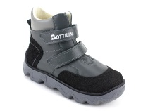 BL-271(3) Боттилини (Bottilini), ботинки  детские демисезонные ортопедические профилактические, кожа, байка, серый в Мурманске