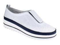 K231-R-LX-16-A (41-43) Кумфо (Kumfo) туфли для взрослых, перфорированная кожа, белый, синий в Мурманске