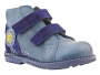 2084-01 Дандино, ботинки демисезонные утепленные, байка, кожа, тёмно-синий, голубой в Мурманске